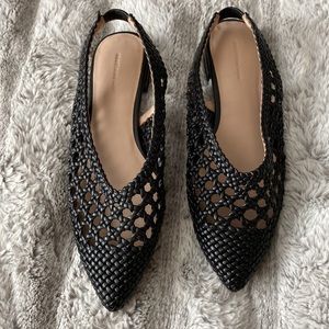 Woven sling back flats